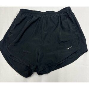 Nike Dri Fit Tempo Shorts Womens Small Black Gray Swoosh Brief Lined Running B